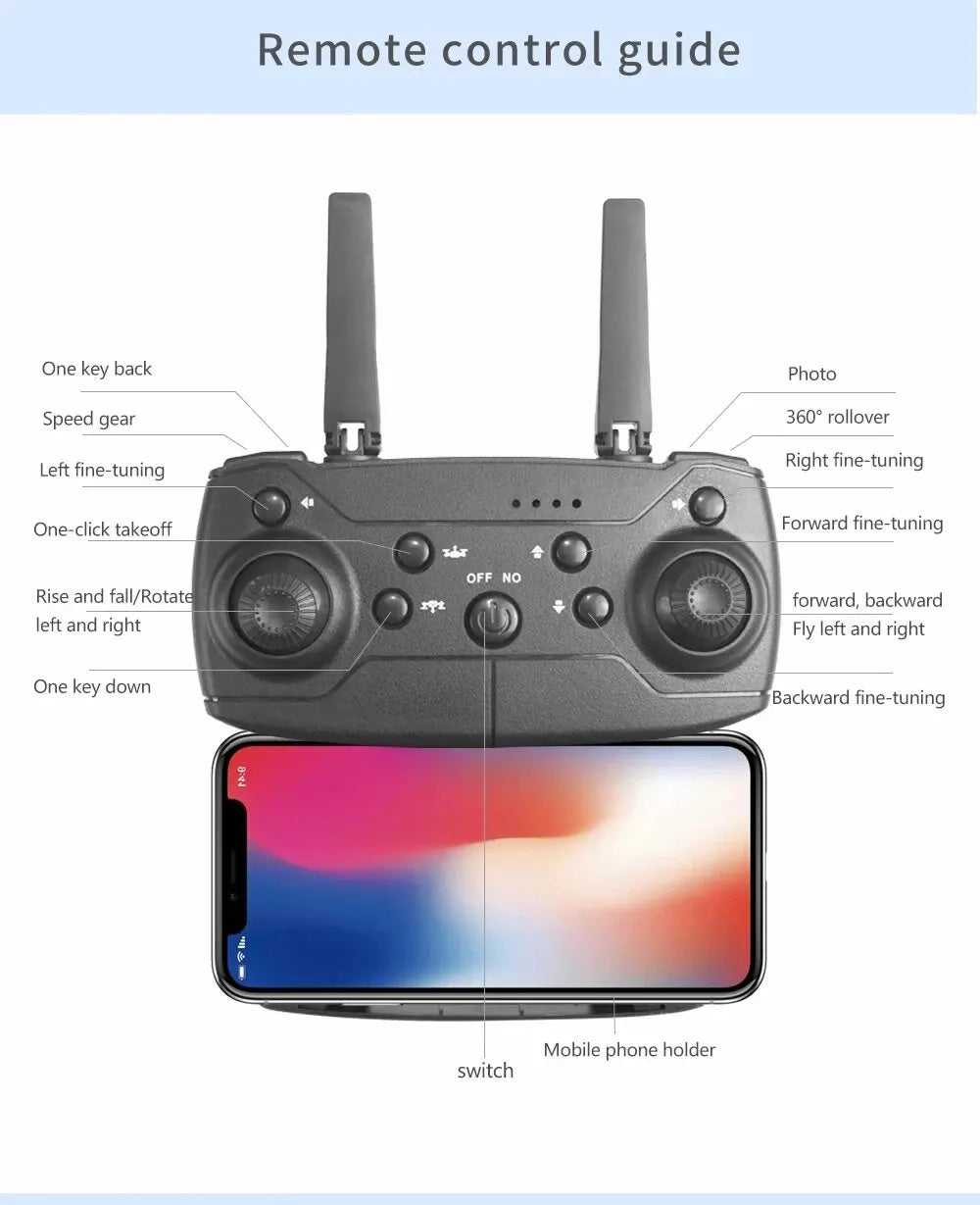 New E99 Pro WIFI FPV Drone Wide Angle HD 4K 1080P Camera Height Hold RC Foldable Quadcopter Dron Helicopter Toys Gift